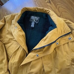 Vtg Eddie Bauer Yellow Full Zip Button Up‎ Chore Workwear Jacket Men's L *READ*